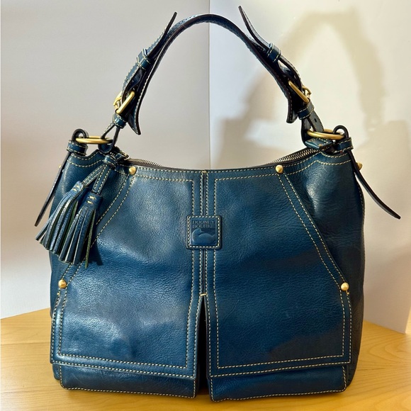 Dooney & Bourke Handbags - Vintage Dooney & Bourke Ocean Blue Kingston Hobo Leather Shoulder Bag